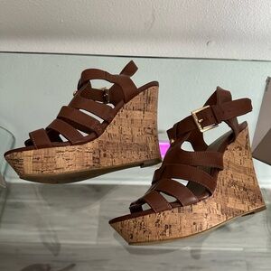 G by Guess Cork Wedge Sandals